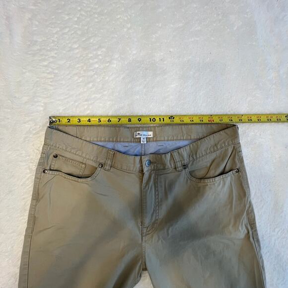 Peter Millar Men's Khaki Performance Five Pocket Straight Leg Pants Sz 38 Cream - Picture 6 of 13